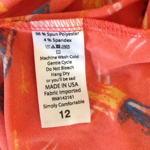 LULAROE, NWT Kids Skirt sz 12 ORANGE NWT - Picture 5 of 6